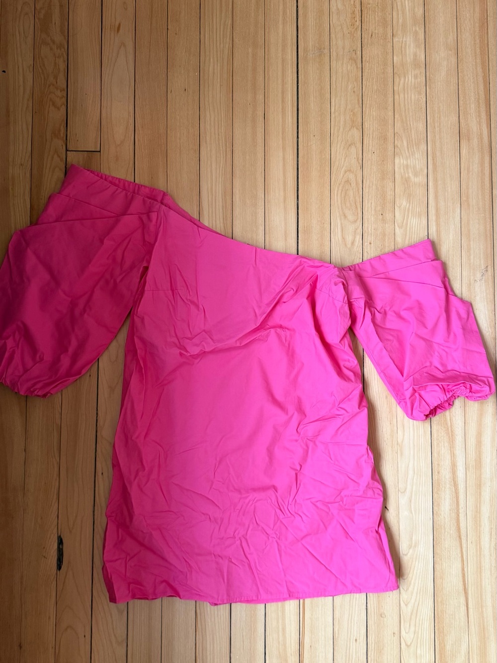 Free People Hot Pink Off-Shoulder Asymmetrical Dress